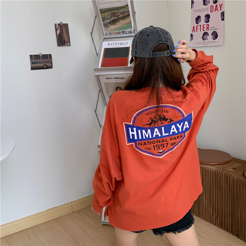 Áo thun dài tay cỡ lớn cá tính theo phong cách Hàn Quốc dành cho nữ