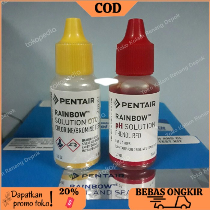 (COD) Bộ Kiểm Tra Đổ Đầy Màu Vàng + Đỏ Pentair | Bộ Dụng Cụ Kiểm Tra Độ Ph Của Nước
