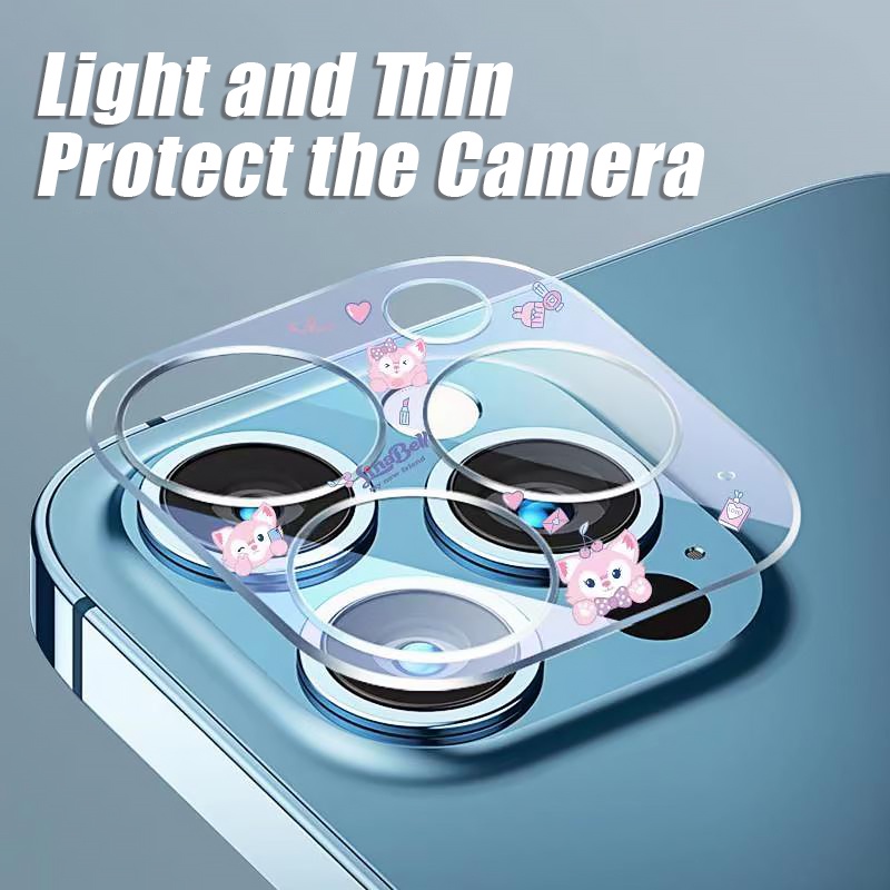 Kính Cường Lực Trong Suốt In Hình Gấu / Khủng Long Hoạt Hình Bảo Vệ Ống Kính Máy Ảnh Cho iPhone 14 13 12 Pro Max Mini 11 Pro Max Plus