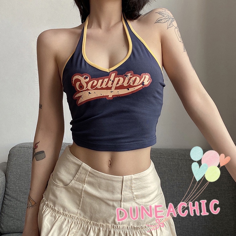 DUNEA Áo Tank Top Hoạ Tiết In Hợp Thời Trang Cho Nữ