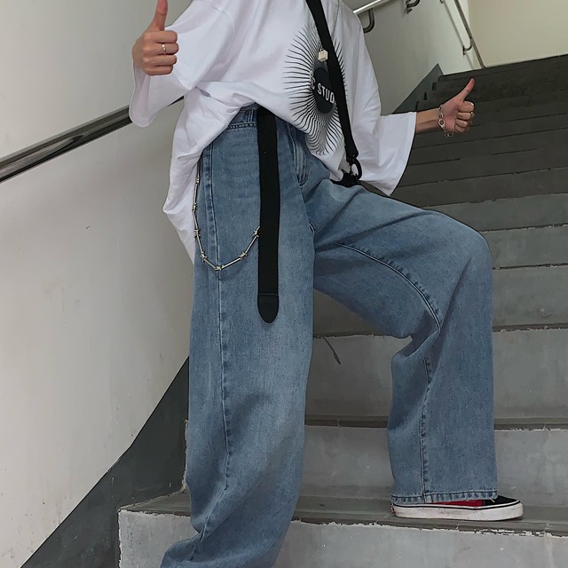 Quần Dài Lưng Cao Phong Cách Hip Hop Hàn Quốc Mới