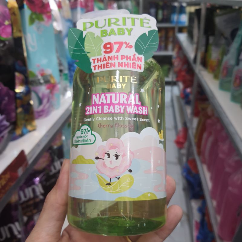 Sữa tắm gội cho bé Purité Baby hương hoa anh đào (500ml)