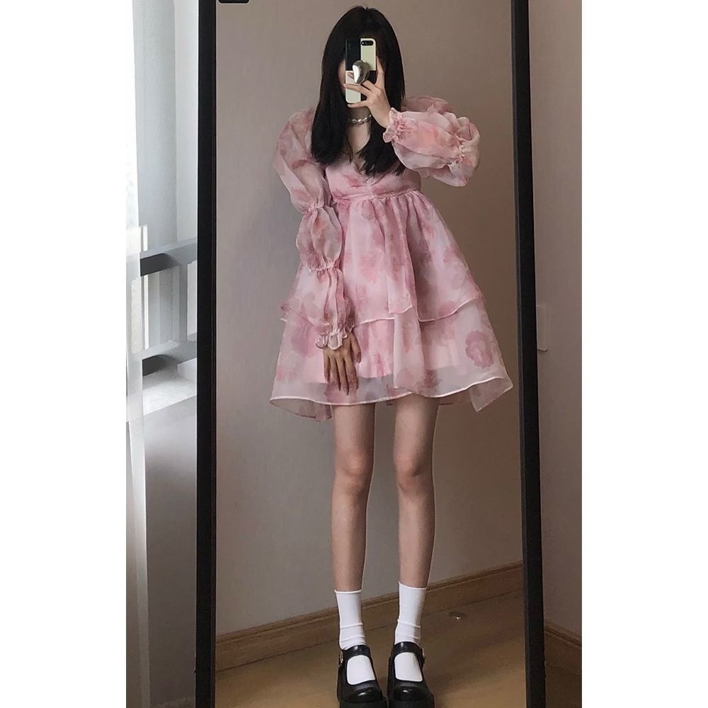 Váy babydoll Đầm Công Chúa Mùa Hè Phong Cách Công Chúa Pháp Siêu Nữ Tính Hợp Thời Trang Mới