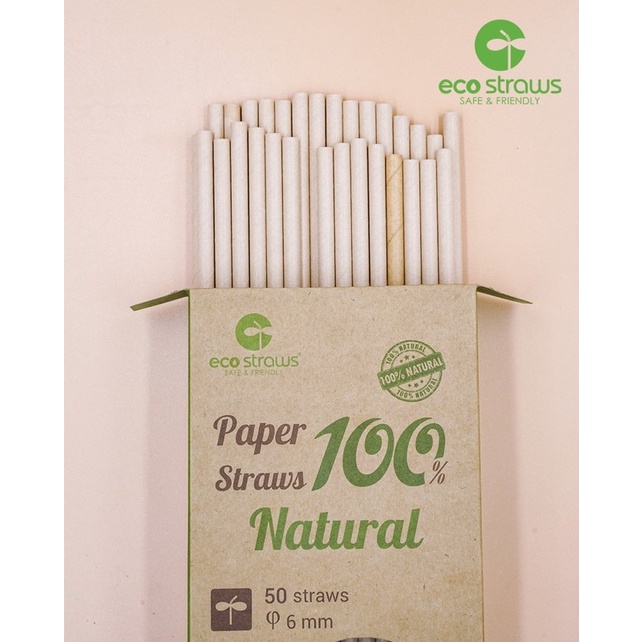 100 ỐNG HÚT GIẤY PHI 6 Eco straw- ống hút thân thiện và bảo vệ môi trường