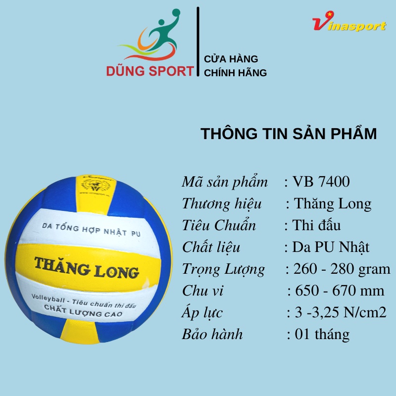 Bóng Chuyền Da Thăng Long VB7700, VB7400, VB7000, PU6800xoáy, PU6800,PU6600xoáy, PU6600, 5020 - da PU thi đấu chính hãng