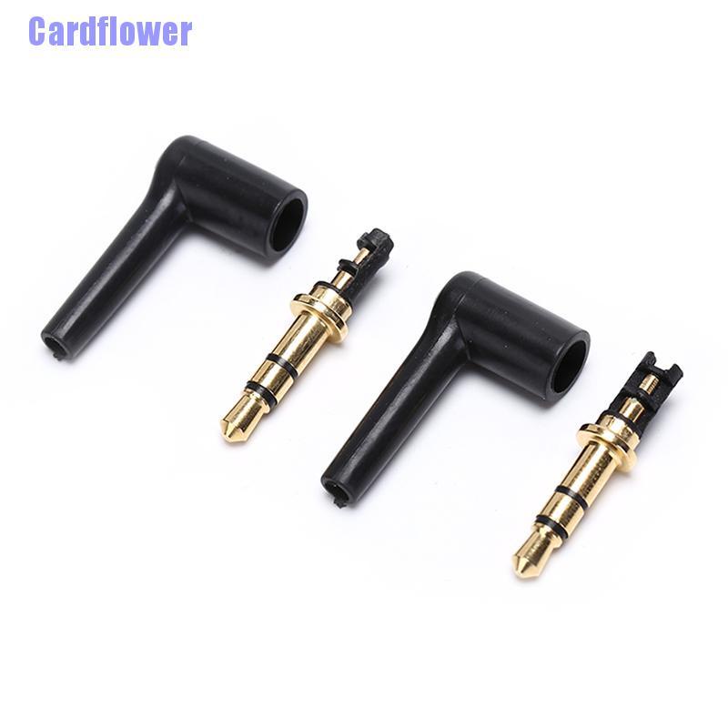 (Hàng Mới Về) Bộ 2 Đầu Nối Âm Thanh Tai Nghe 3.5mm Mạ Màu 90 Độ Cardflower