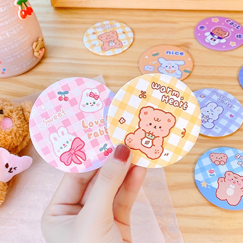 Gương trang điểm mini hình tròn họa tiết hoạt hình dễ thương cho học sinh