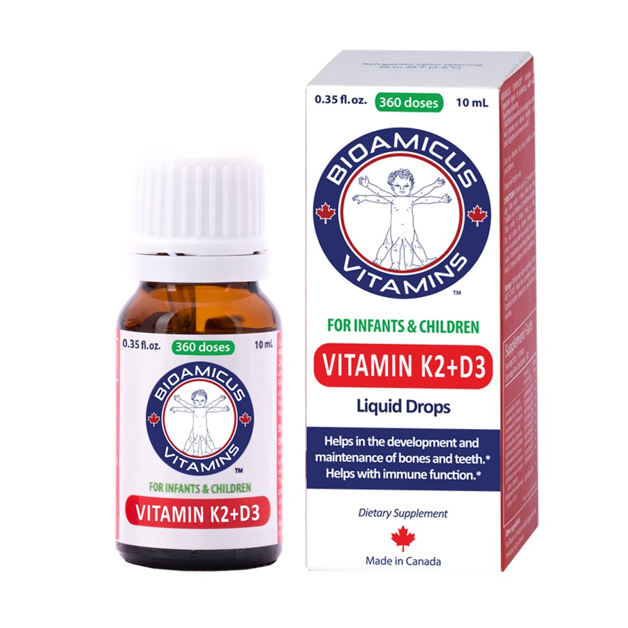 Bioamicus Vitamin D3 Nhập Khẩu Chính Hãng - Tăng khả năng hấp thu canxi cho xương chắc khỏe, chống còi xương