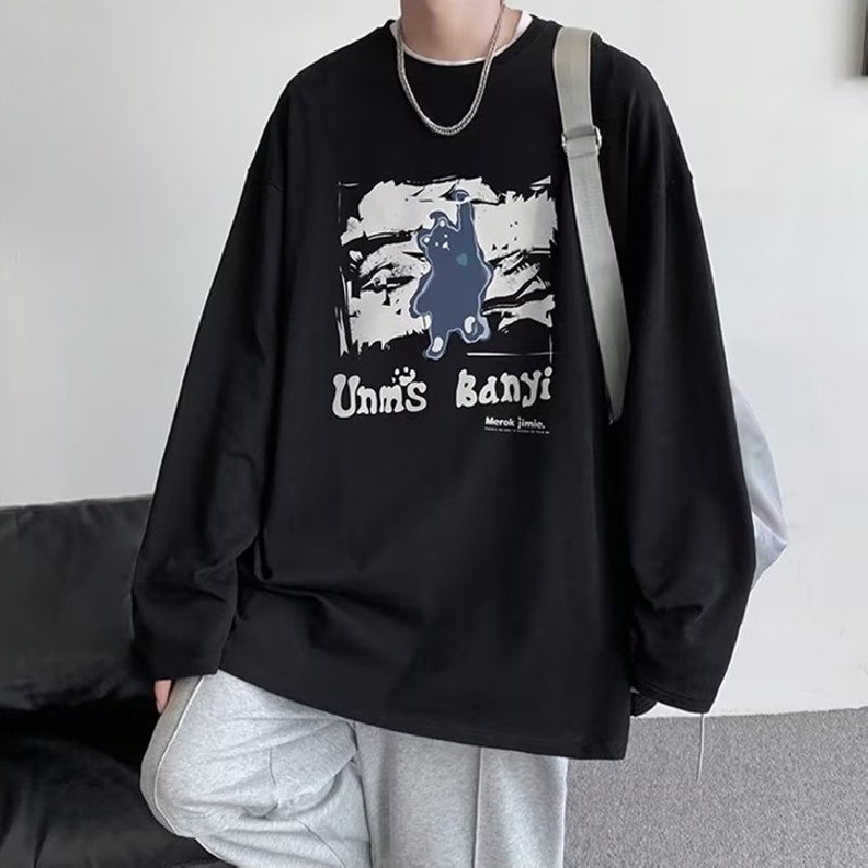 Áo Thun Dáng Rộng In Họa Tiết Hoạt Hình Phong Cách Hip Hop Nhật Bản Thời Trang Cho Nam Và Nữ size M-5XL