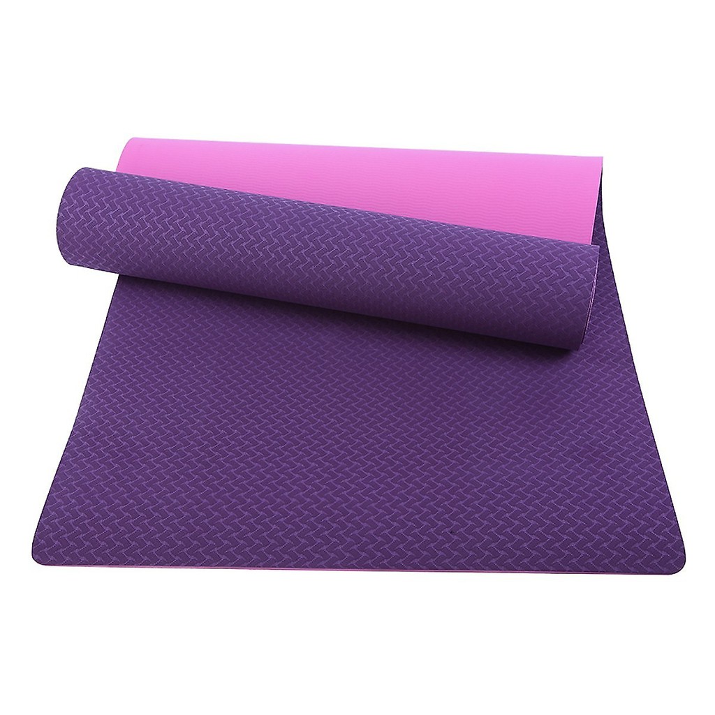 Thảm tập Yoga - Gym - thể dục TPE 2 lớp siêu bền chống trơn trượt bằng cao su non