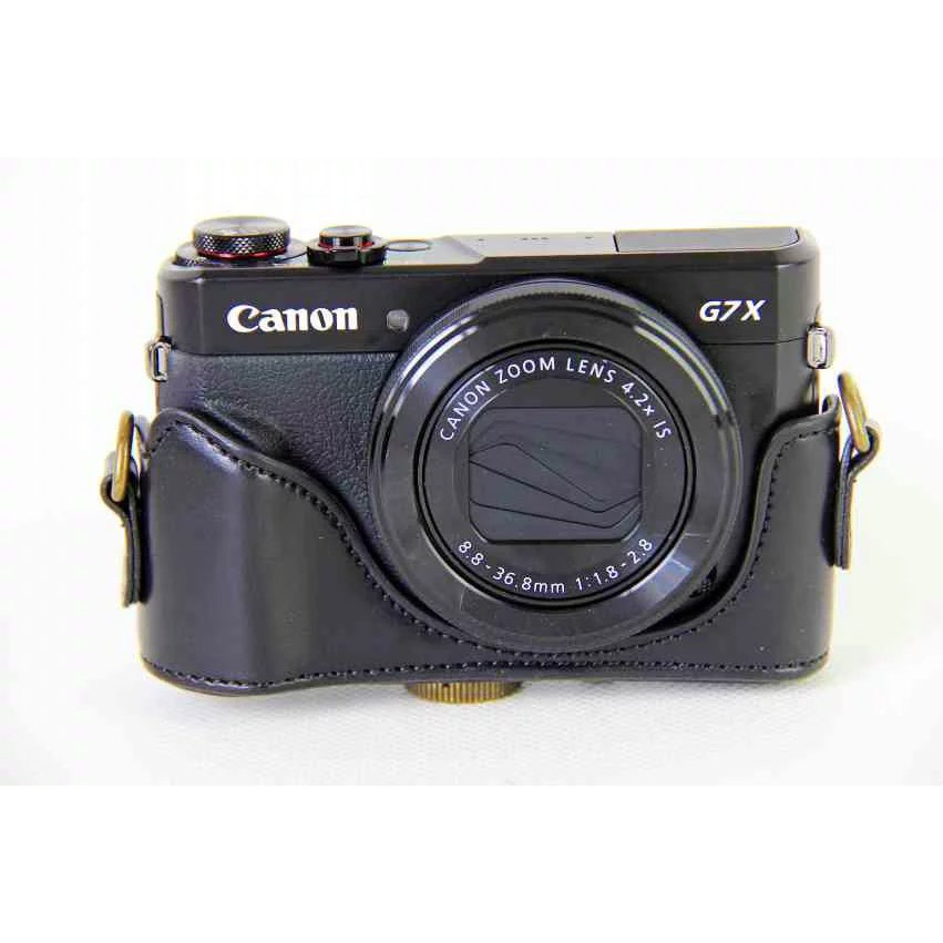 Bao Da PU Đựng Máy Ảnh Kỹ Thuật Số Kèm Dây Đeo Cho Canon G7X Mark II G7XII G7X2