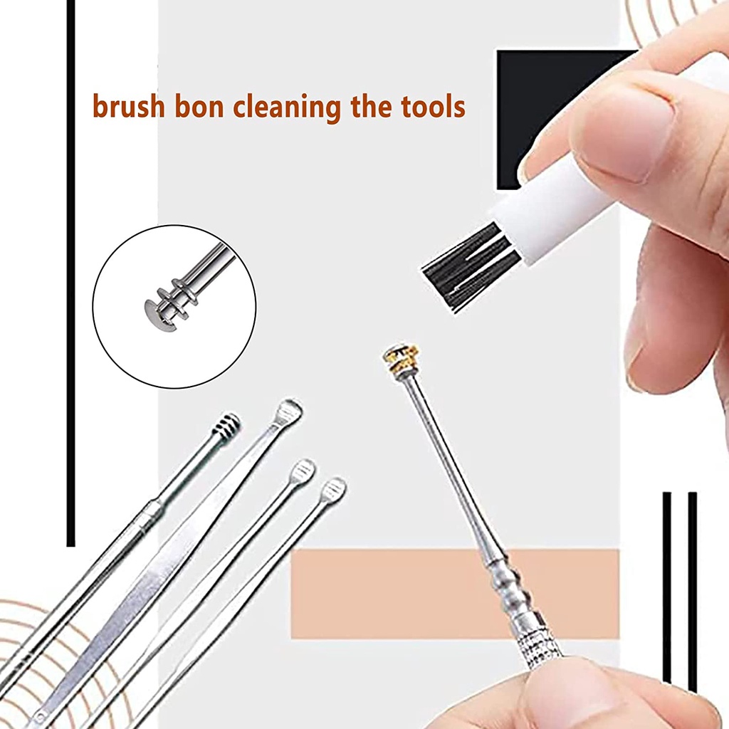 [Hàng mới về] Set 7 dụng cụ vệ sinh tai bằng thép không gỉ sáng tạo kèm hộp đựng