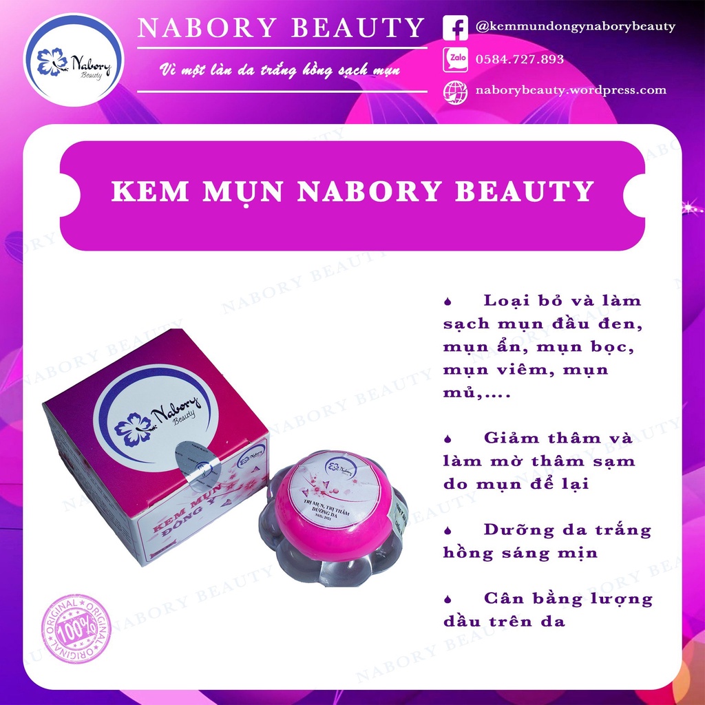 Combo 2 hộp kem mụn đông y Nabory Beauty [Quà bột đắp mặt] | BigBuy360 - bigbuy360.vn