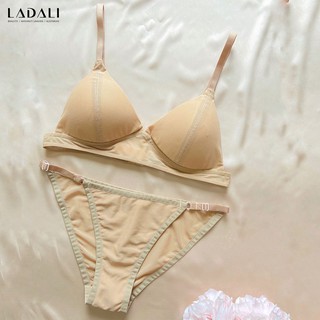 [HÀNG CAO CẤP] Áo lót Bralette voan không gọng + quần lót dây thiết kế Ladali - MS 562 da