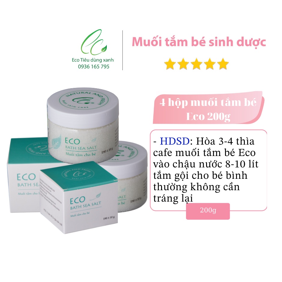 Combo 4 Hộp Muối Tắm Bé Eco 200gr
