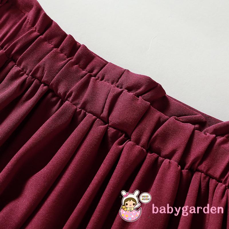 Bộ áo croptop sát nách màu trơn phối quần ống rộng thời trang mùa hè cho bé gái