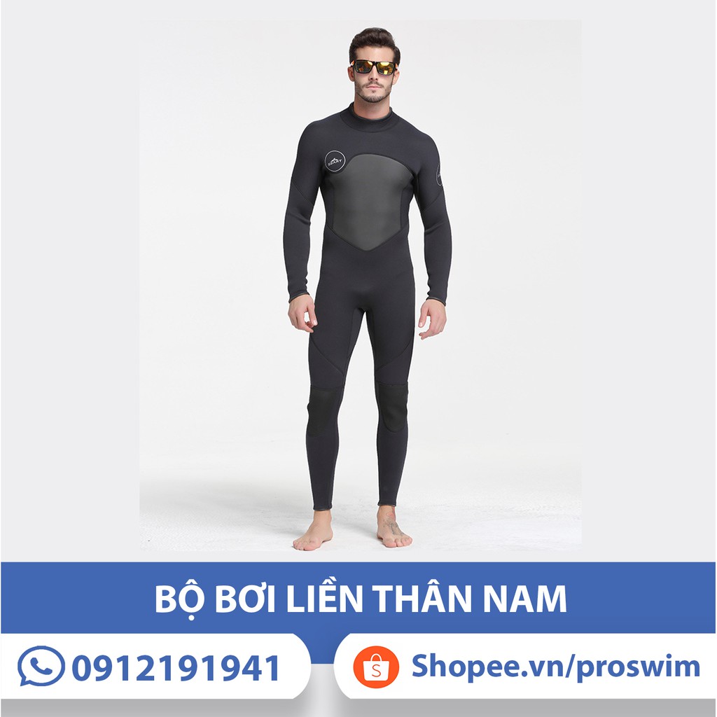 Bộ Bơi Liền Nam Giữ Nhiệt Dày 3mm Sbart - Đen