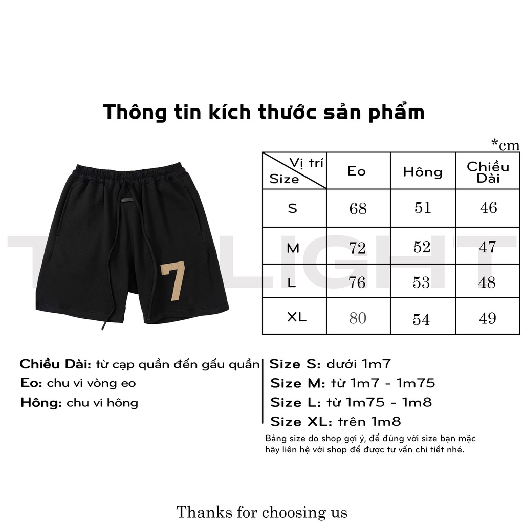 Quần short TLS FEAR OF GOD FOG 7th TLS streetwear unisex cao cấp