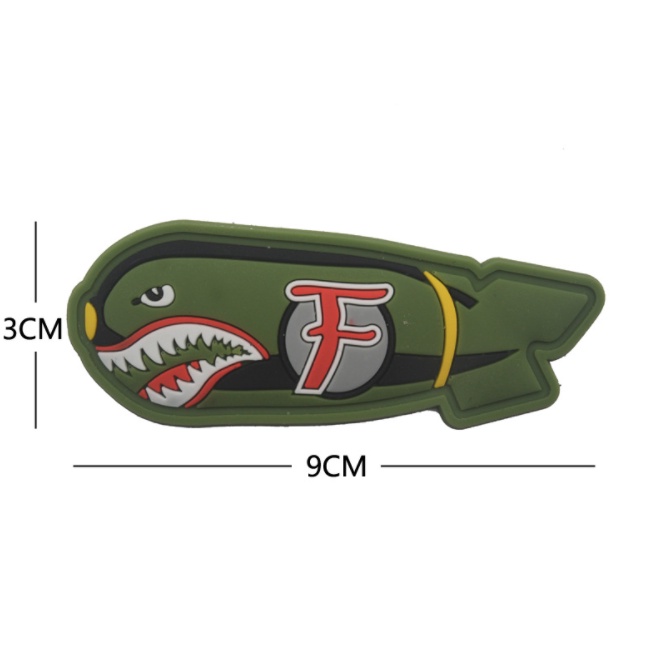 Patch PVC velcro cá mập BOM dán ba lô, nón , quần áo , túi xách