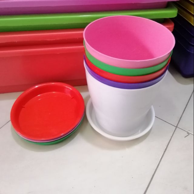 Combo 5 chậu tròn 20cm kèm đĩa