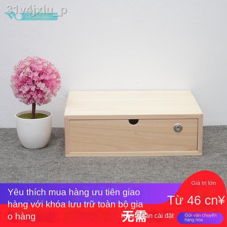 Hộp lưu trữ bằng gỗ đặc có khóa ngăn kéo để bàn kiểu văn phòng hoàn thiện tủ đựng đồ trang sức tủ đựng đồ trang
