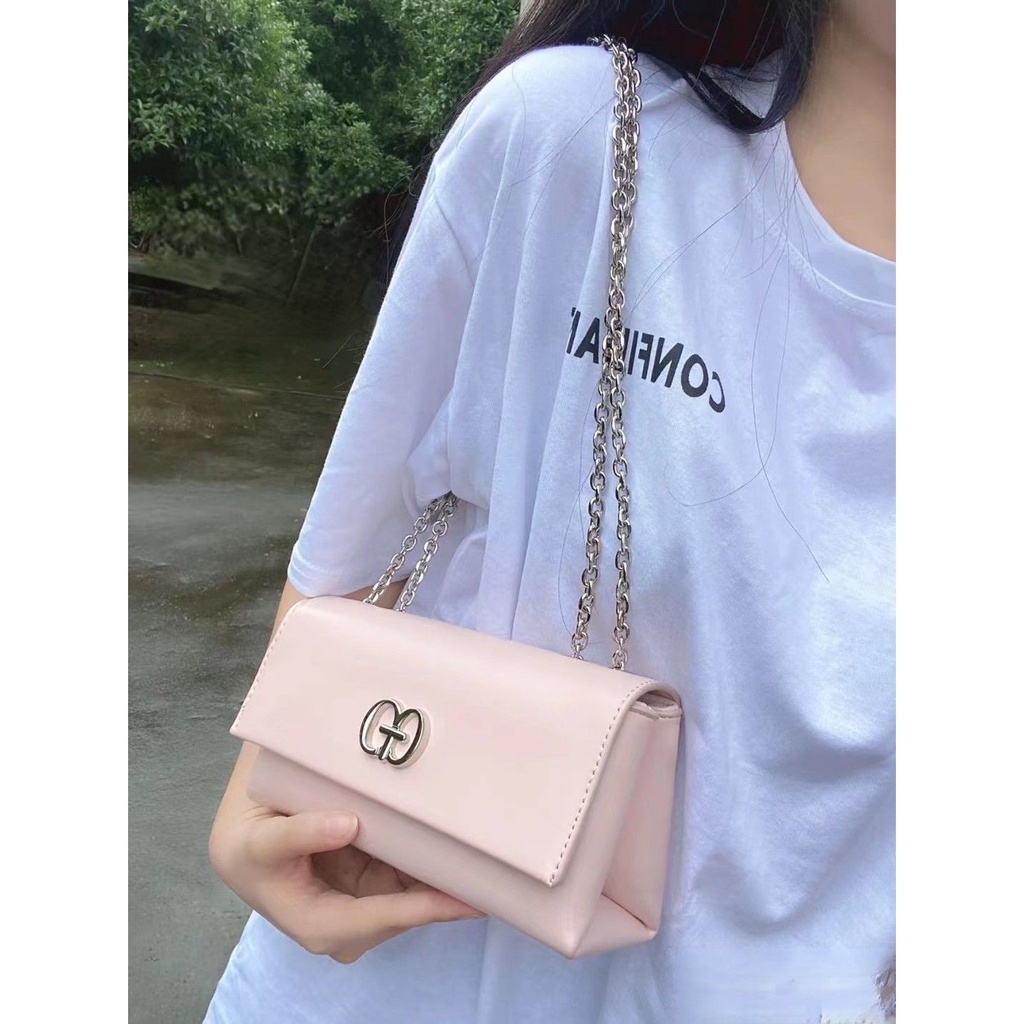 Túi Đeo Vai Dáng Vuông Nhỏ Phối Dây Xích Thời Trang Cao Cấp 2022 Cho Nữ