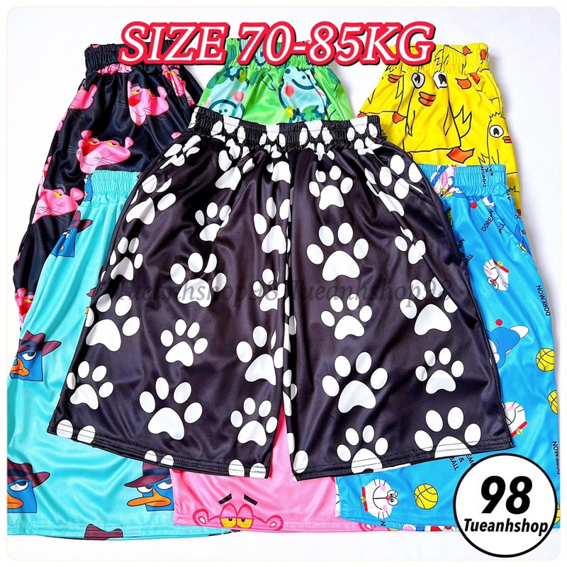 [Mẫu Mới Bigsize 70-85KG] Quần Short Lửng Cartoon Unisex - Quần cute mặc nhà -QUẦN ĐÙI HOẠT HÌNH nam nữ phom rộng