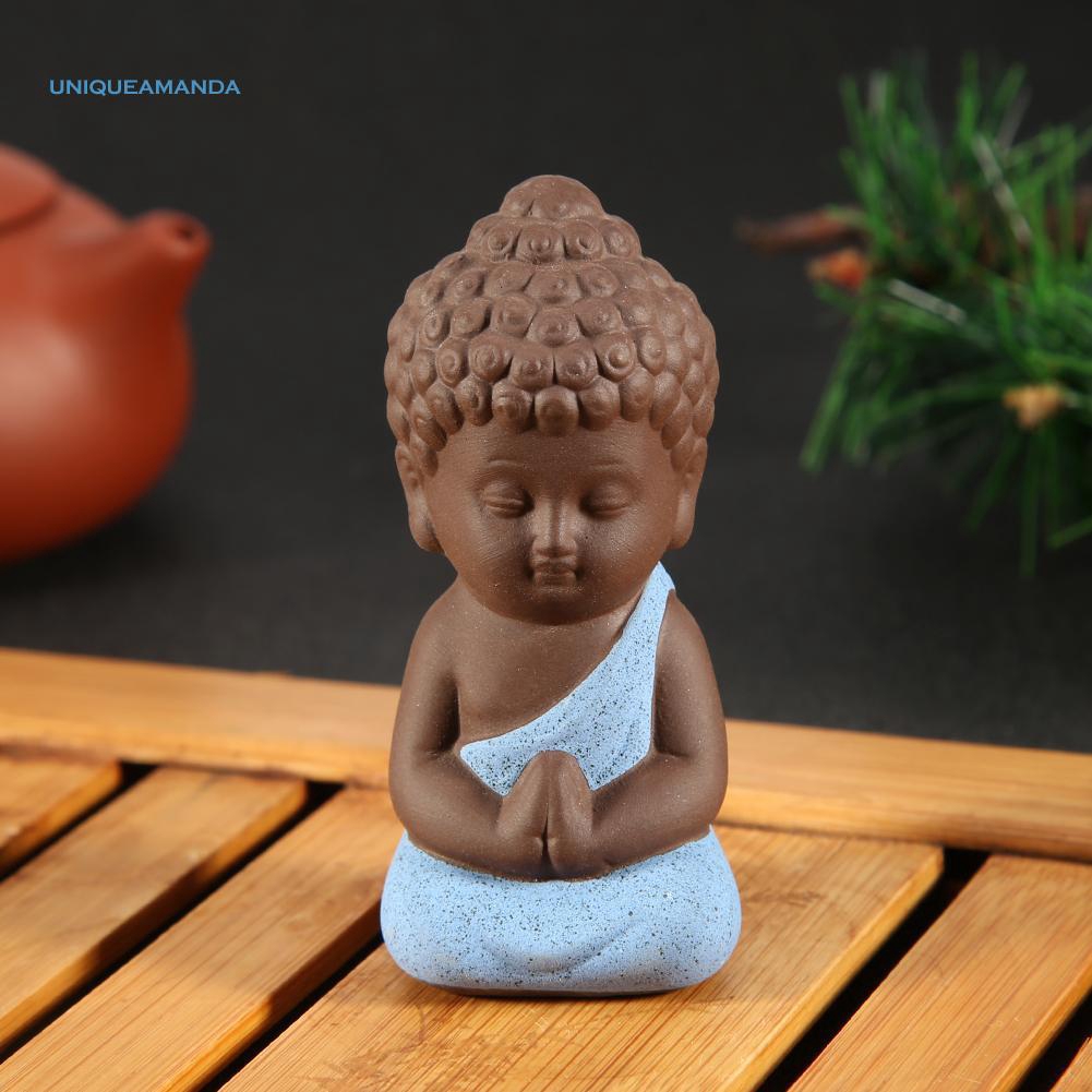 Tượng Phật mini bằng sứ màu tím