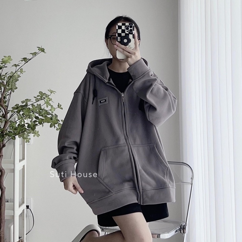 [ẢNH THẬT] Áo Hoodie Zip TAG WZS Màu Xám Chì Form Rộng Unisex nam nữ - Suti House | BigBuy360 - bigbuy360.vn