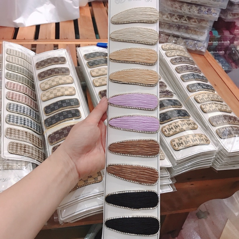 Sỉ 1 dây kẹp tóc kẹp tách viền đá xinh xắn