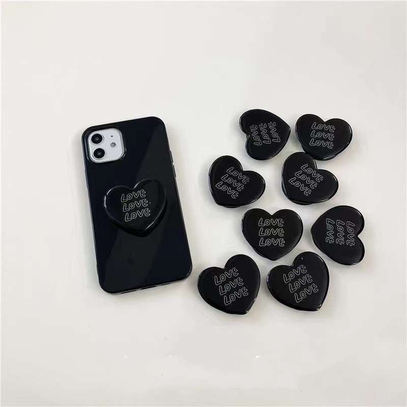 Ốp điện thoại mềm có giá đỡ hình trái tim phong cách Nhật Hàn cho Apple iPhone 11 12promax X 6 7 8 plus XR