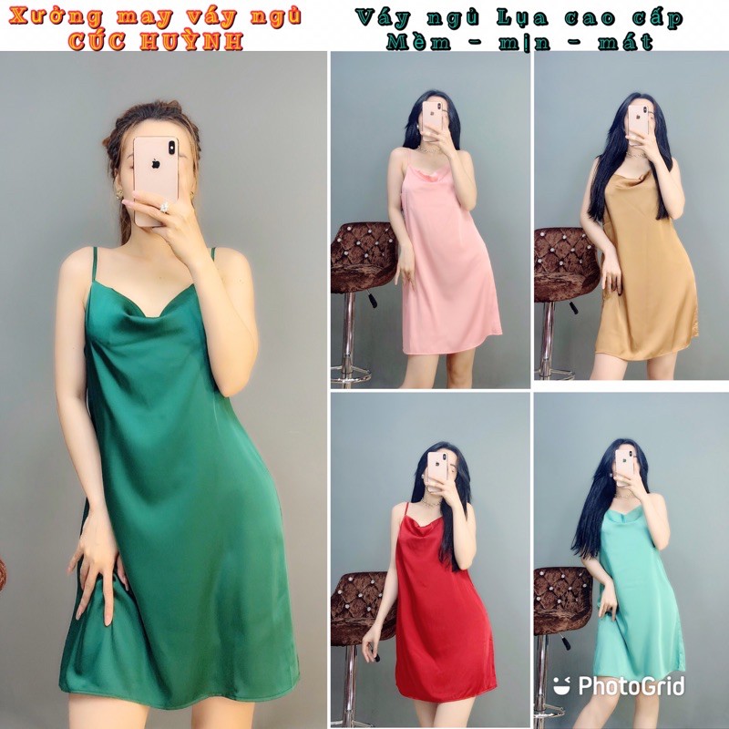 Váy ngủ nữ 💖 FREESHIP 💖 Váy ngủ cao cấp loại tốt - Đầm ngủ 2 dây thiết kế cổ đổ quyến rũ có đủ màu, đủ size | BigBuy360 - bigbuy360.vn