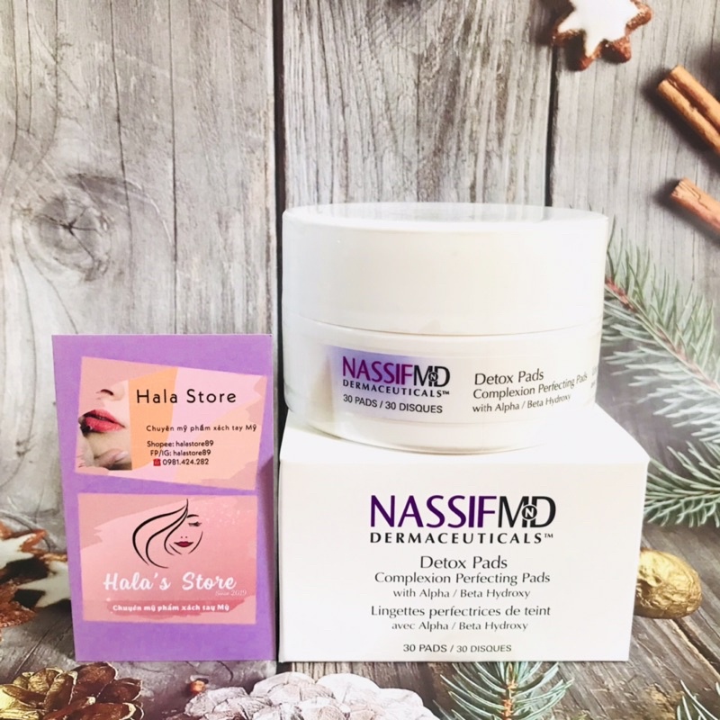 NASSIFMD Dermaceuticals  Miếng pad DETOX PADS - ORIGINAL: COMPLEXION PERFECTING làm sạch và tẩy da chết, sáng da