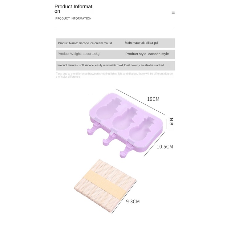 Khuôn Làm Kem Que Bằng Silicone An Toàn Thực Phẩm Dành Cho Trẻ Em