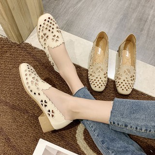 Tính năng❤Giày búp bê mũi vuông đế dày mềm mại thoáng khí thoải mái cho mẹ bầu