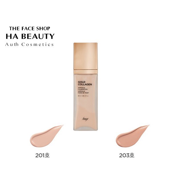 Kem nền che khuyết điểm trang điểm sáng da chống nắng SPF30PA++ The Face Shop fmgt Gold Collagen Ampoule Foundation 40ml | BigBuy360 - bigbuy360.vn