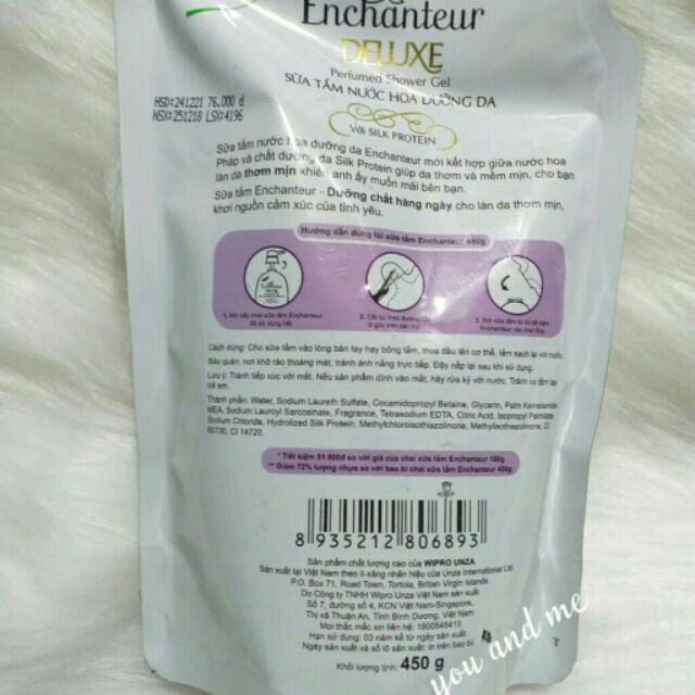 Túi sữa tắm Enchanteur  450g