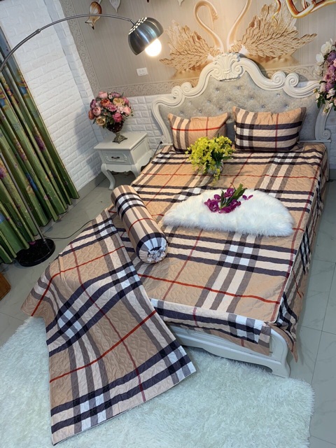 Bộ ga giường phủ xẻ góc , ga chùm , ga trần bông