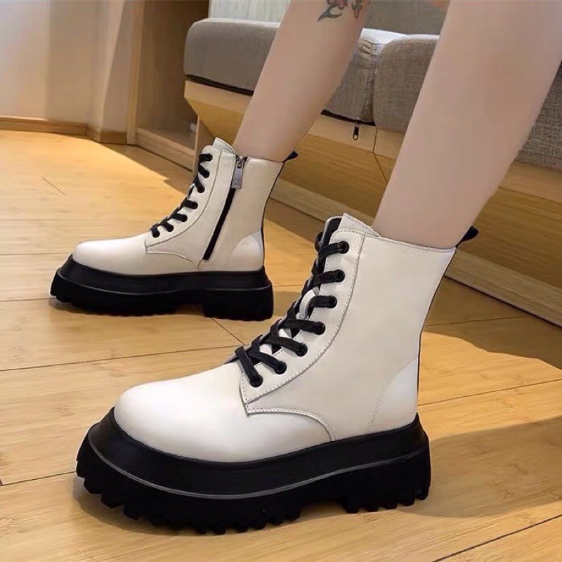 Sẵn, Bốt 2 lớp đế - CÓ KHOÁ KÉO | giày da