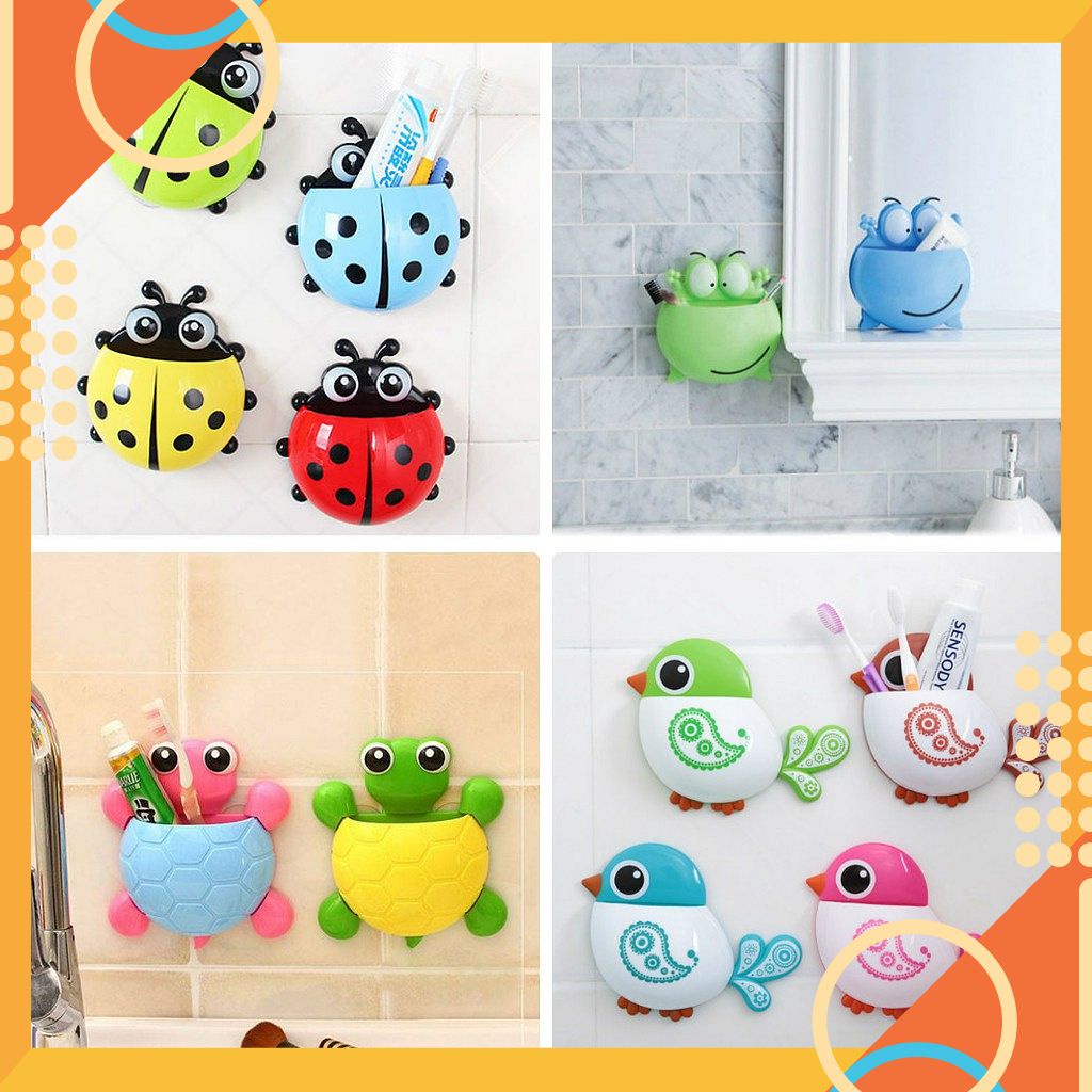 DỤNG CỤ ĐỂ BÀN CHẢI, KEM ĐÁNH RĂNG HÌNH CHÚ CHIM. CON ẾCH, CON BỌ, CON RÙA CUTE [HOT] [SALE]
