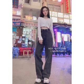 💰Baggy Jeans Ống Dài Đai Nút