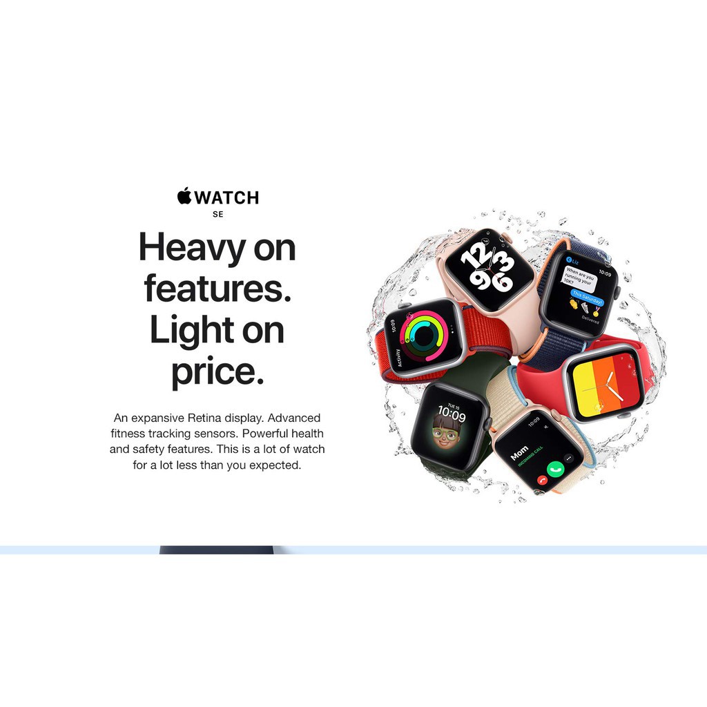 [New Apple Watch]  Đồng Hồ Thông Minh Apple Watch SE 40mm 44mm (GPS) v - Dây cao su tonyhangUSA