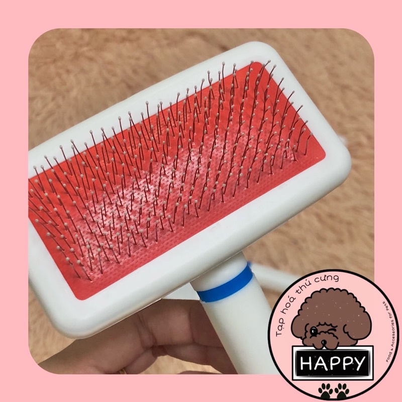 HOẢ TỐC | Lược kim chải lông chó mèo con giá rẻ / Lược nhựa chấm bi trắng mini lấy lông thú cưng -Tạp Hoá Thú Cưng Happy