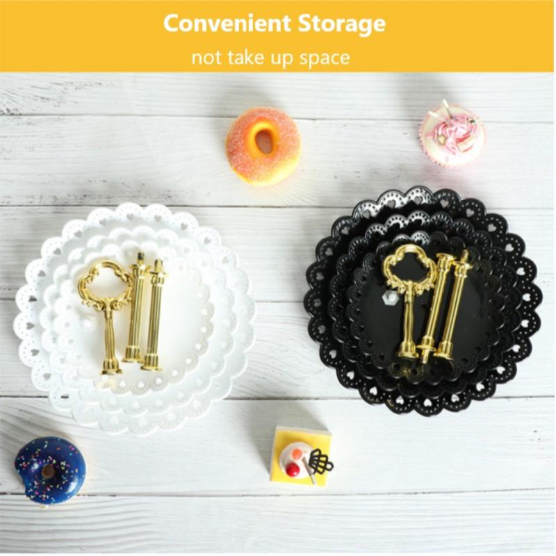 3 Layers Plastic Cut-Out Design Detachable Cakes Desserts Stand