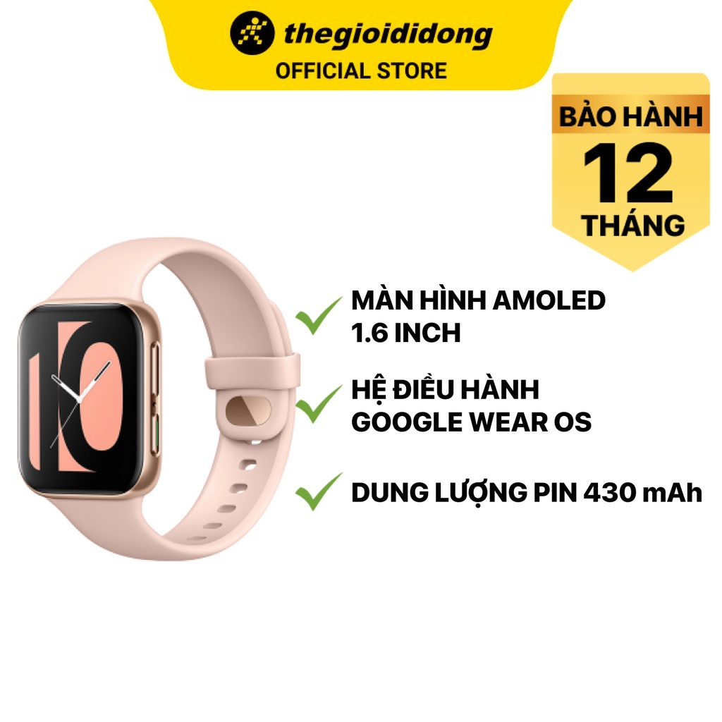 [Mã ELMALL10 giảm 10% đơn 500K] Oppo Watch 41mm dây silicone hồng