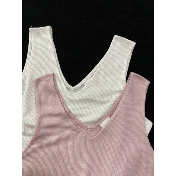 Áo thun gân a.newday trắng/ hồng  - Thanh lý vnxk