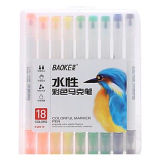 Bút Lông Tô Màu 2 Đầu Cứng và Mềm Baoke D289-18 ( 18 màu, 24 màu)