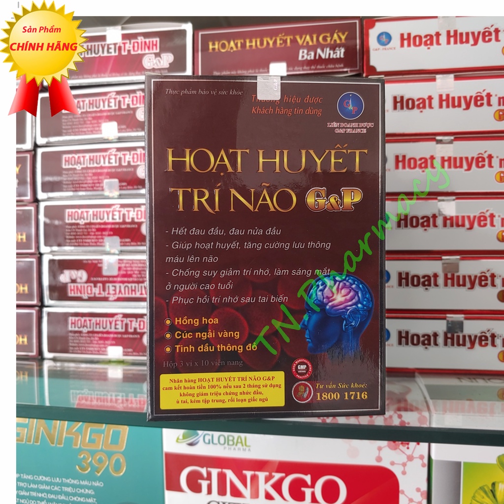 Hoạt huyết trí não GP - Tăng cường tuần hoàn máu lên não - chống mất ngủ kéo dài