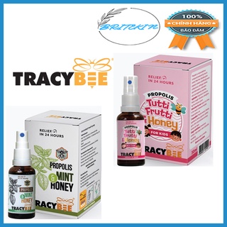 Keo Ong Xịt Giảm Viêm Họng Tracybee Vị Trái Cây Và Bạc Hà Propolis Tutti Frutti & Honey Tracybee 30ml