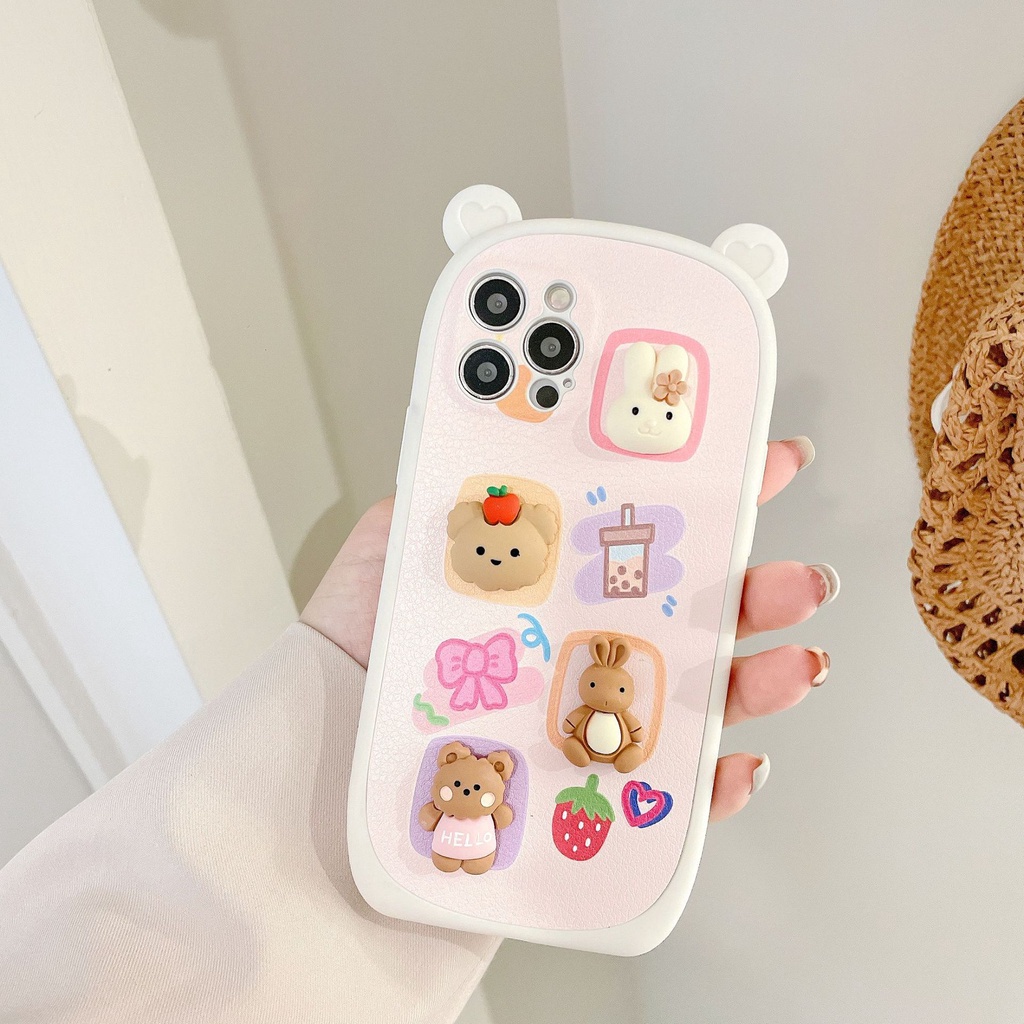Ốp lưng điện thoại iphone bánh mì tai gắn stick 7plus x xsmax 11 11promax 12 12pro 12promax 13 13pro 13promax DT14